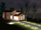 Procedural design of exterior lighting for buildings with complex constraints